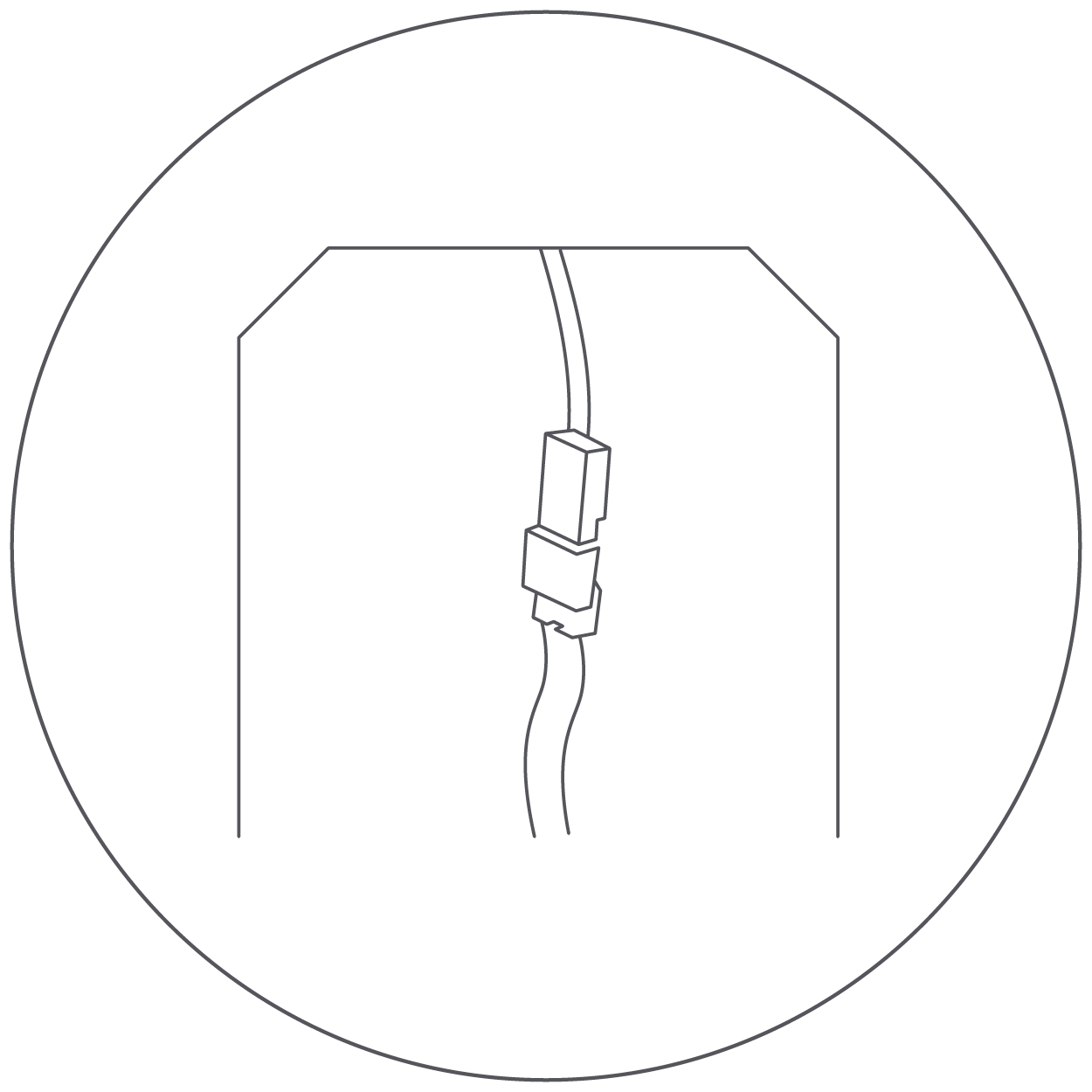 Illustration of housing with connector.