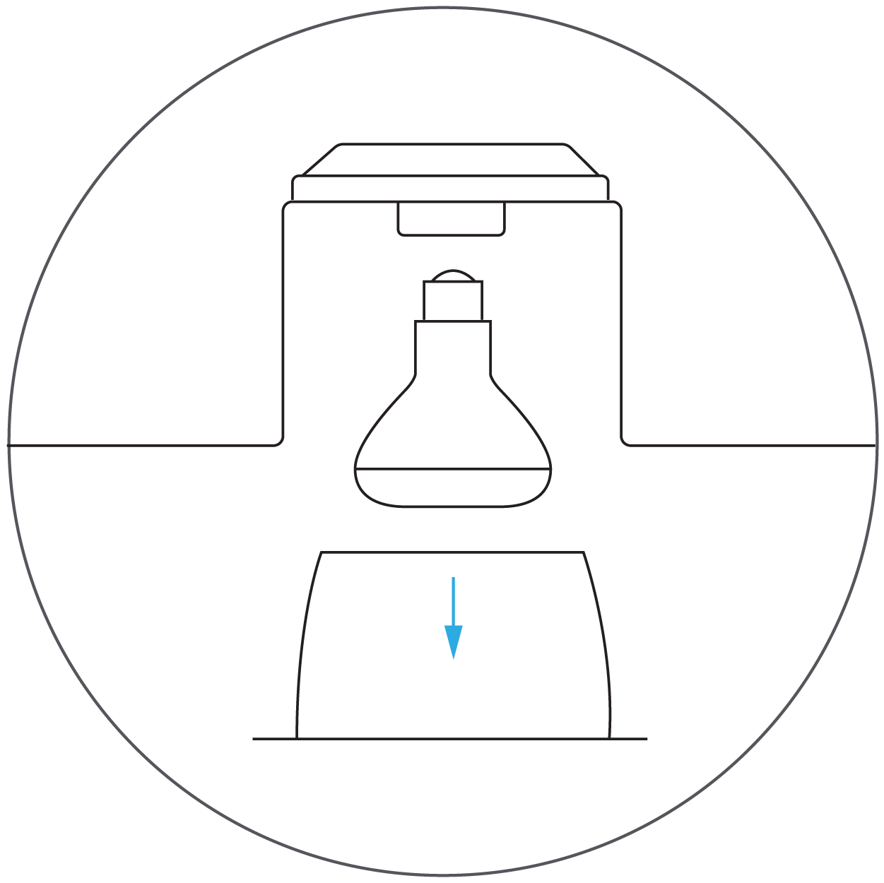 illustration for bulb being removed from housing.