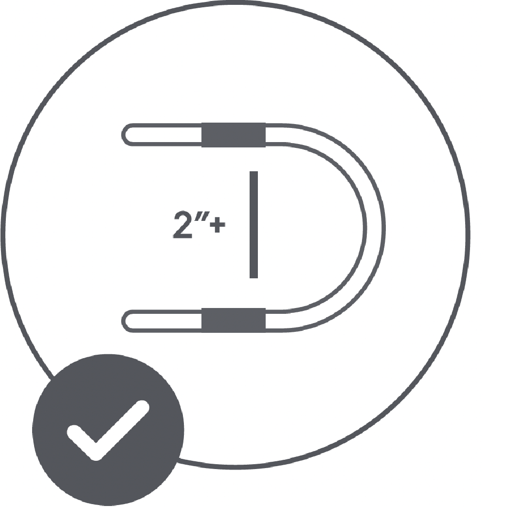 Minimum bending distance is two inches.